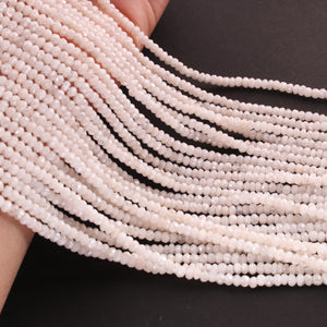 1  Strand White Silverite Faceted Rondelles  - Gemstone Rondelles  4 mm-  13 Inches BR01808 - Tucson Beads