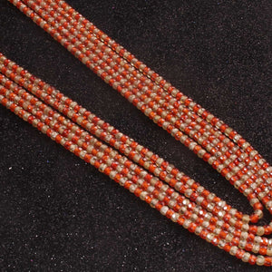5 Strands Orange & Yellow  Zircon CZ Necklace , Gemstone Faceted Rondelles Ready To Wear Necklace - Orange & Yellow Zircon 3mm 13 Inch BR02855 - Tucson Beads