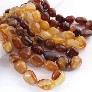 1 Strand Shaded Yellow Chalcedony Smooth Briolettes -Tumbled Shape Briolettes - 12mmx11m-26mmx19mm- 17 Inches BR01819 - Tucson Beads