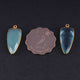 4 Pcs Mix Stone Faceted Dagger  Shape 24k Gold Plated Pendant - 30mmx13mm-PC731 - Tucson Beads