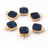 10 Pcs Mystic Druzy Square Drop Pendant, 24k Gold Plated, Titanium Pendant, Bezel Pendant 9mmX7mm PC1029