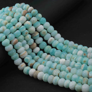 1 Long Strand Peru Opal Faceted Rondelles - Peru  Opal Roundel Beads 9mm-10mm 14  Inches BR0281 - Tucson Beads