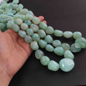 1 Strand  Aqua Chalcedony Smooth Briolettes -Tumbled Shape Briolettes - 13mmx12m-30mmx28mm- 17 Inches BR01818 - Tucson Beads