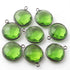 8 Pcs Peridot Oxidized Sterling Silver Gemstone Faceted Round Shape Single Bail Pendant -18mmx15mm  SS949