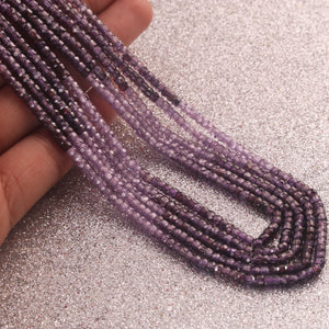 5 Strands Shaded Purple Zircon CZ Necklace , Gemstone Faceted Rondelles Ready To Wear Necklace -Shaded Purple Zircon  3mm 15 Inch BR02857 - Tucson Beads