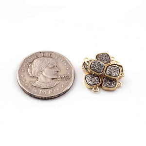 10 Pcs Mystic Druzy Square Drop Pendant, 24k Gold Plated, Titanium Pendant, Bezel Pendant 9mmX7mm PC1032 - Tucson Beads