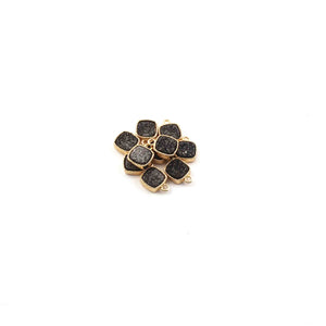 10 Pcs Mystic Druzy Square Drop Pendant, 24k Gold Plated, Titanium Pendant, Bezel Pendant 9mmX7mm PC1031 - Tucson Beads