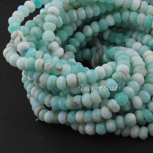 1 Long Strand Peru Opal Faceted Rondelles - Peru  Opal Roundel Beads 8mm 14.5 Inches BR0276 - Tucson Beads
