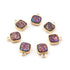 10 Pcs Mystic Druzy Square Drop Pendant, 24k Gold Plated, Titanium Pendant, Bezel Pendant 9mmX7mm PC1030
