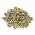 10 Pcs Green Evil eye charm 24k Gold Plated Pendant, evil eye pendant, glass evil eye charms 7mm-10mm PC416