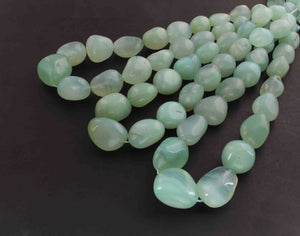 1 Strand  Aqua Chalcedony Smooth Briolettes -Tumbled Shape Briolettes - 16mmx13mm-34mmx19mm- 16 Inches BR01816 - Tucson Beads