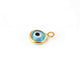 10 Pcs Blue Evil eye charm 24k Gold Plated Pendant, evil eye pendant, glass evil eye charms 7mm-10mm PC018 - Tucson Beads