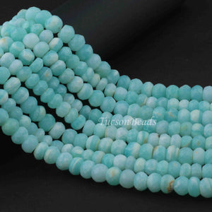 1 Long Strand Peru Opal Faceted Rondelles - Peru  Opal Roundel Beads 7mm-10mm 14.5 Inches BR0277 - Tucson Beads