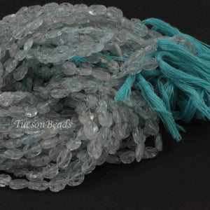 5 Strands Aquamarine  Faceted Briolettes -Leaf Shape Carved Briolettes  10mmx6mm-7mmx5mm  -13.5 Inches BR0291 - Tucson Beads