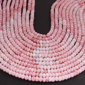 1  Strand Shaded Pink Opal  Faceted Rondelles Beads  - Round Beads 5mm 14 Inches long BR02256 - Tucson Beads