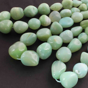 1 Strand  Aqua Chalcedony Smooth Briolettes -Tumbled Shape Briolettes - 14mmx12m-30mmx21mm- 16 Inches BR01824 - Tucson Beads