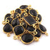 10 Pcs Black Onyx 24k Gold Plated Faceted Assorted Shape Connector - 20mmx11mm-15mmx8mm -PC492