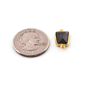20 Pcs Black Onyx 24k Gold Plated Faceted Assorted Shape Connector - 20mmx11mm-15mmx8mm -PC492 - Tucson Beads