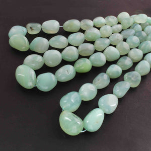 1 Strand  Aqua Chalcedony Smooth Briolettes -Tumbled Shape Briolettes - 16mmx12m-30mmx21mm- 16 Inches BR01823 - Tucson Beads