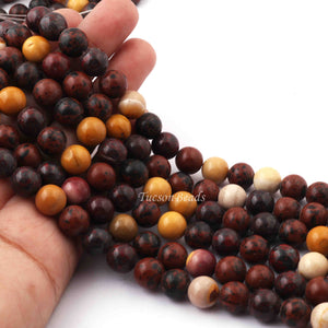 1 Strand Mookaite , Best Quality , High Quality , Smooth Round Balls - Smooth Balls Beads -10mm  15.5  Inches BR0070 - Tucson Beads