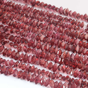 1 Strand,Natural Mozambique Garnet Faceted Marquise Shape Briolettes,-Center Drill Gemstone Beads-5mm-7mm 8.5 inch BR02878 - Tucson Beads