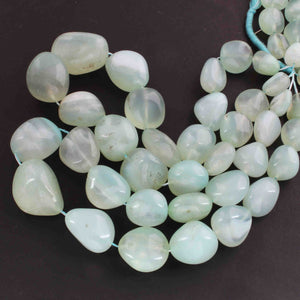 1 Strand  Aqua Chalcedony Smooth Briolettes -Tumbled Shape Briolettes - 14mmx13m-30mmx22mm- 14 Inches BR01825 - Tucson Beads