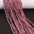 5 Strands Pink Tourmaline 3mm Gemstone Balls, Semiprecious beads 12.5 Inches Long- Faceted Gemstone Jewelry RB0059
