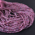 5 Strands Pink Tourmaline 3mm Gemstone Balls, Semiprecious beads 12.5 Inches Long- Faceted Gemstone Jewelry RB0059