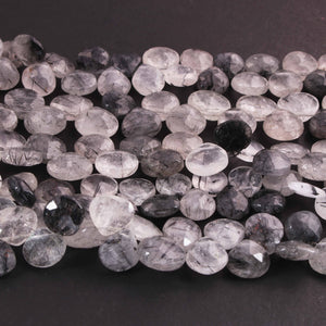 1 Strand Black Rutile Faceted Briolettes -Heart Shape Briolettes 10mmx10mm -11mmx13mm-10.5 Inches BR02266 - Tucson Beads