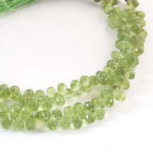 1 Strand Natural Peridot Tear Drop Shape faceted beads,  Peridot Faceted beads, Peridot Gemstone Beads ,  3mmx5mm-4mmx7mm 8.5 inch BR02873 - Tucson Beads