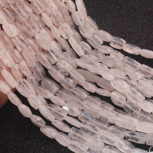 1 Strand Natural White Rainbow Faceted Chicklet Briolettes  -Chicklet Shape Briolettes - Gemstone Beads-9mmx7mm -13mmx7mm-10.5 Inches BR02879 - Tucson Beads