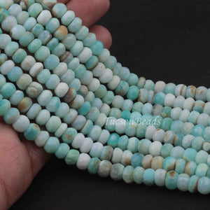 1 Long Strand Peru Opal Faceted Rondelles - Peru  Opal Roundel Beads 8mm 14  Inches BR0275 - Tucson Beads