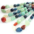 1 Strand Multi Color Chalcedony Smooth Briolettes -Tumbled Shape Briolettes - 13mmx12m-36mmx17mm- 12 Inches BR01830