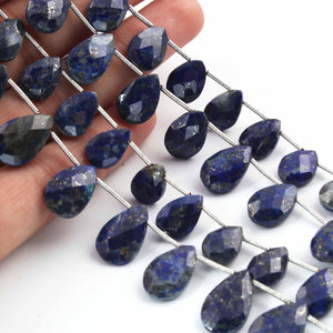 1  Strand Lapis Lazuli Faceted Pear Shape Briolettes - Pear shape Beads - 10mmx7mm-23mmx11mm - 8.5 Inches BR02264 - Tucson Beads