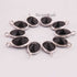 9 Pcs Black Onyx 925 Silver Plated Faceted - Oval Shape Faceted Pendant -13mmx8mm  PC843