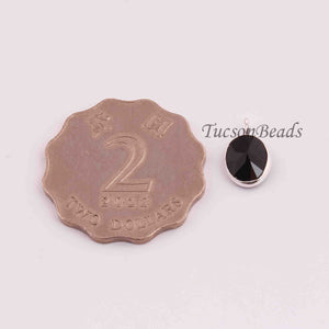 10 Pcs Black Onyx 925 Silver Plated Faceted - Oval Shape Faceted Pendant -13mmx8mm  PC843 - Tucson Beads
