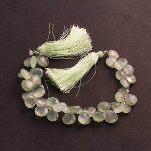 1 Strand Prehnite  Faceted Briolettes - Heart Shape Briolettes - 8mmx9mm-12mmx12mm 8 inches BR02463 - Tucson Beads