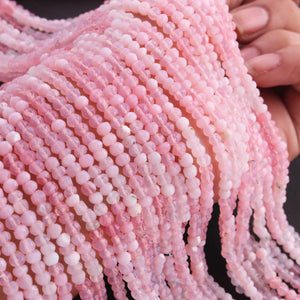 1 Strand Shaded Pink Opal Rondelles - Gemstone Faceted Rondelles -3mm -13 Inch RB0397 - Tucson Beads