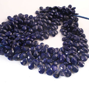 1  Strand Lapis Faceted Briolettes -Pear Shape Briolettes -Gemstone Beads -7mmx9mm- 8mmx13mm- 8.5 Inches BR02874 - Tucson Beads