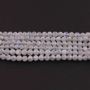 1  Long Strand White Labradorite Faceted Briolettes  - Round Shape Briolettes , Jewelry Making Supplies 5mm-6mm 13.5 Inches BR0639 - Tucson Beads
