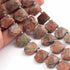 1 Strand Natural Unakite  Faceted Pentagon Shape Briolettes - Jewelry Making Supplies - 13mmx10mm-18mmx12mm 9 Inch BR02236