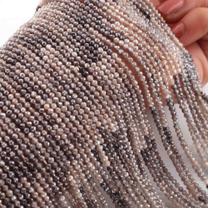 5 Strand Shaded Grey Silverite Faceted Ball Beads -GemStone Beads 2mm 13 Inches rb0247 - Tucson Beads