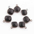 10 Pcs Black Onyx  Faceted Oxidized Sterling Silver Cushion Shape Pendant Single Bali  14mmx11mm - SS1049