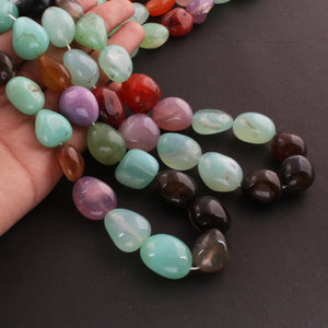 1 Strand Multi Color Chalcedony Smooth Briolettes -Tumbled Shape Briolettes - 10mmx7m-29mmx20mm- 16 Inches BR01834 - Tucson Beads