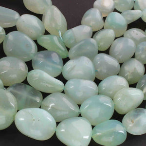 1 Strand  Aqua Chalcedony Smooth Briolettes -Tumbled Shape Briolettes - 12mmx10mm-29mmx18mm- 14 Inches BR01836 - Tucson Beads