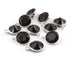 8 Pcs Black Onyx 925 Silver Plated Faceted - Round Shape Faceted Pendant -13mmx10mm  PC864