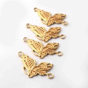 6 Pcs Designer 24k Gold Plated Connector ,Copper Fancy Shape Design Charm Connector ,Jewelry Making Bulk Lot 43mmx16mm GPC170 - Tucson Beads