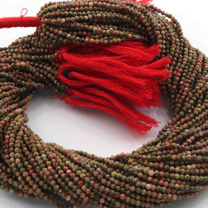 5 Strands Unakite Gemstone Balls Beads, Semiprecious  Ball Beads-2mm- 12.5 Inches RB0245 - Tucson Beads