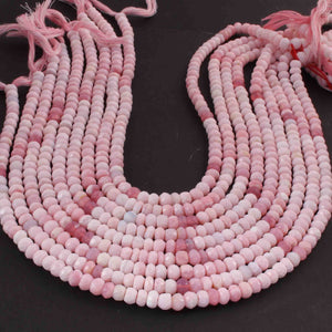 1  Long Strand Pink Opal  Faceted Roundells -Round Shape Roundells 4mm-15 Inches BR02240 - Tucson Beads