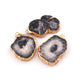 3 Pcs Black Druzzy Geode Raw Drusy Agate Slice Pendant - Electroplated Gold Druzy Pendant DRZ194 - Tucson Beads